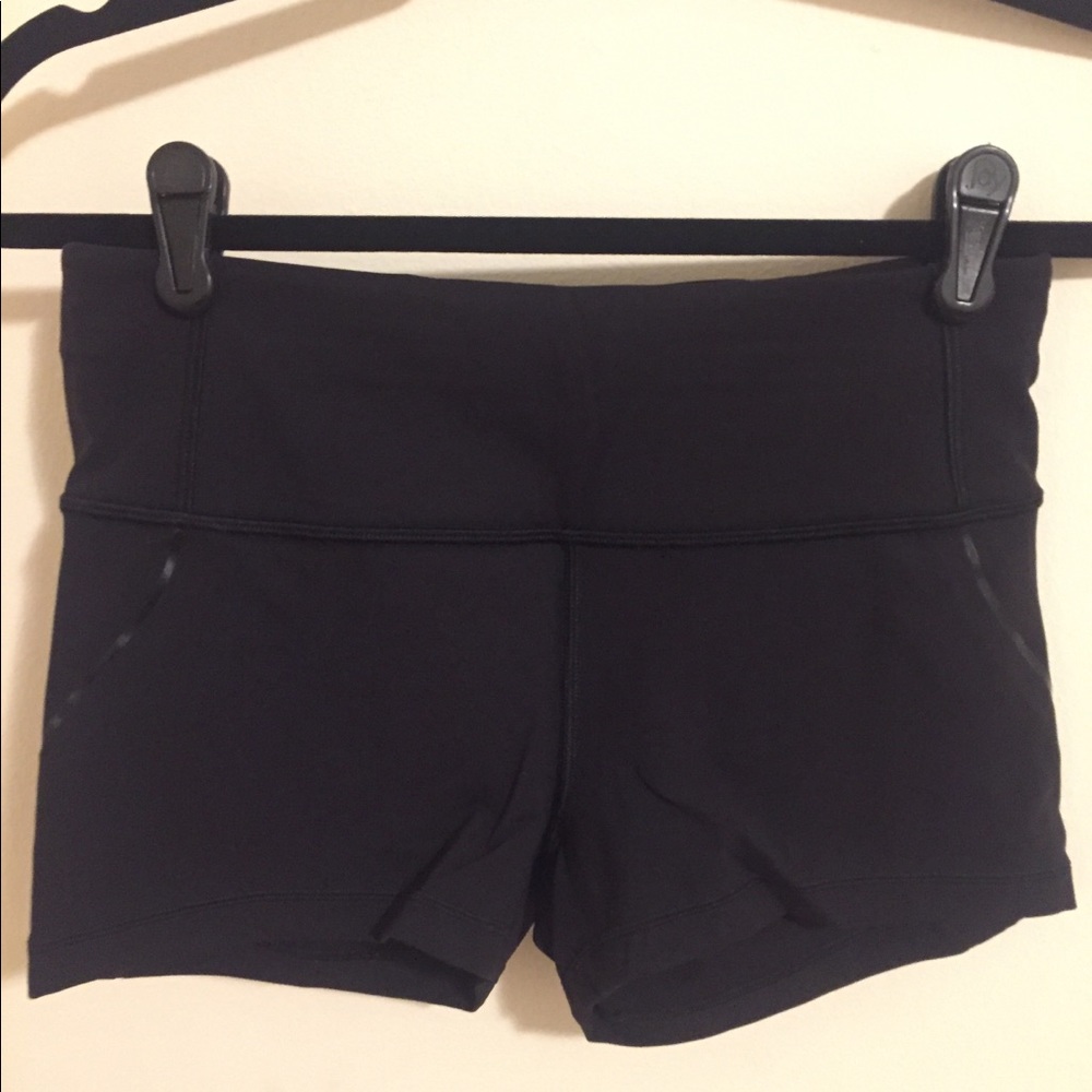 Lululemon reflective black spandex shorts